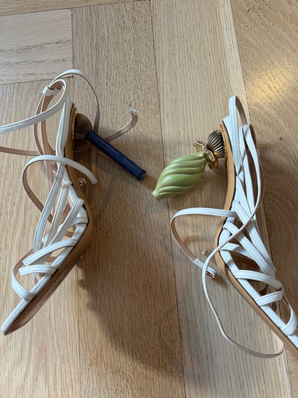 Jacquemus White Strappy Lace-Up Heeled Sandals - Picture 2 of 2